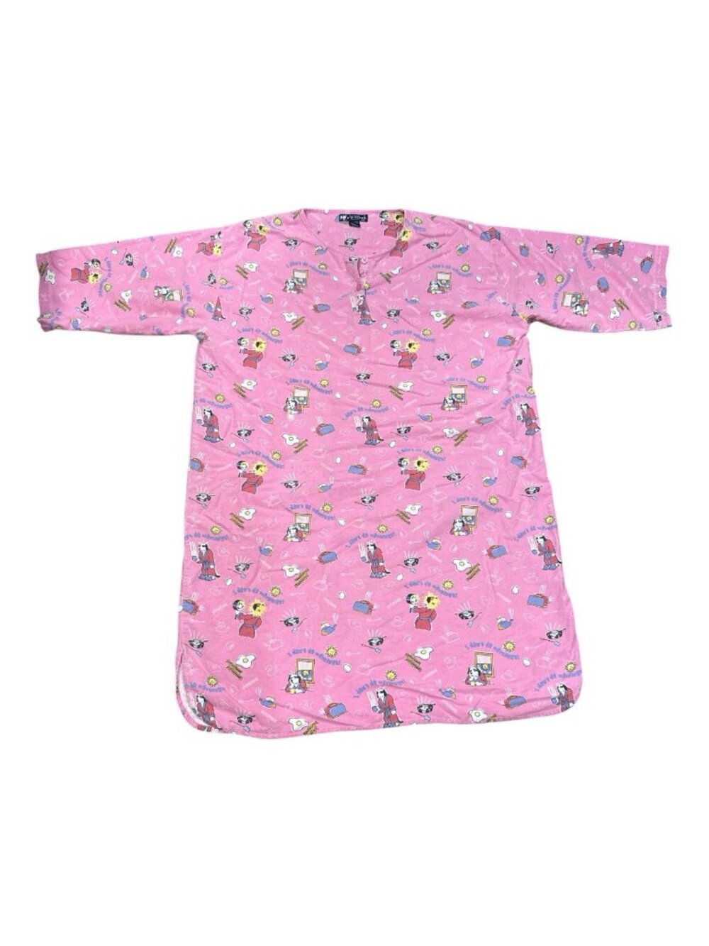 Vintage Big Dogs Flannel Pajamas Nightgown Shirt Cotton ~1X/2X Faded READ